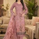 Warm Rose Digital Floral Embroidery 3-Piece Suite