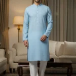 Men's Premium Sky Blue China Cotton Panjabi
