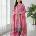 Vibrant Blush Pink Laser Boutique Special Cotton 3-Piece Suite