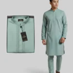 Eid Special/Men's Premium Stitched Seafoam Green Cotton Panjabi
