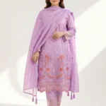 Eid Special/Lilac Whisper–Scalloped Embroidery Cotton 3-Piece