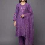 Eid Special/Royal Amethyst Embroidered Cotton 3-Piece