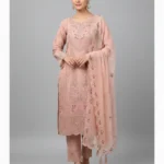 Eid Special/Rose Blush–Exclusive Cut-Work Embroidered Premium Cotton Ensemble