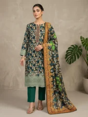 Eid Special/Regal Teal & Grayscale 3-Piece Cotton Collection