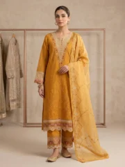 Eid Special/Radiant Mustard Embroidered Festive Ensemble
